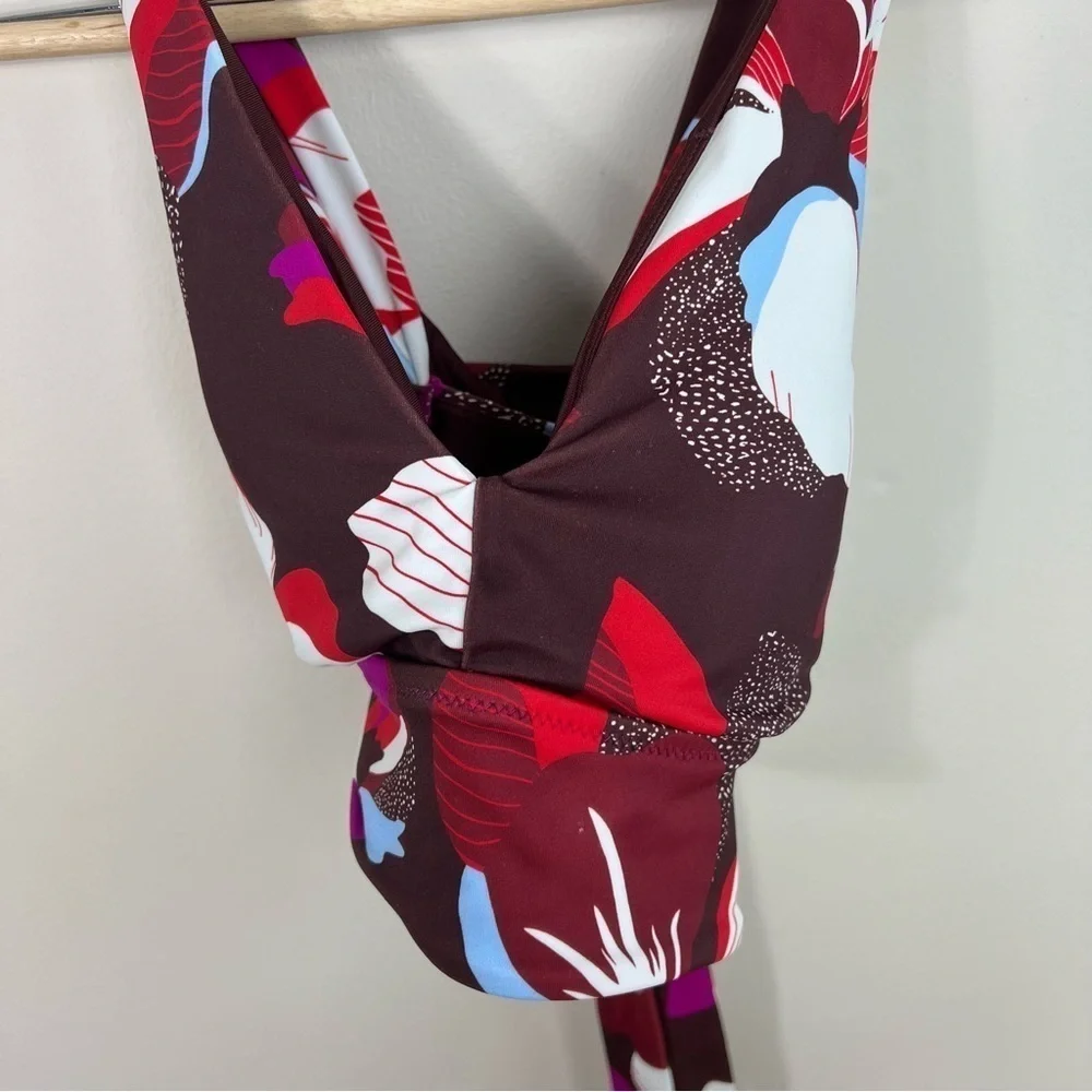 Athleta Plunge‎ Bikini D- DD Top Size Small hero bloom
